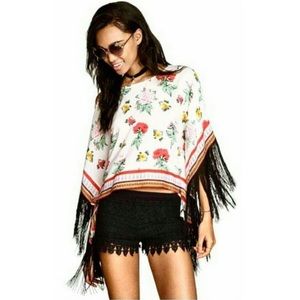 H&M x COACHELLA Floral Fringe Blouse